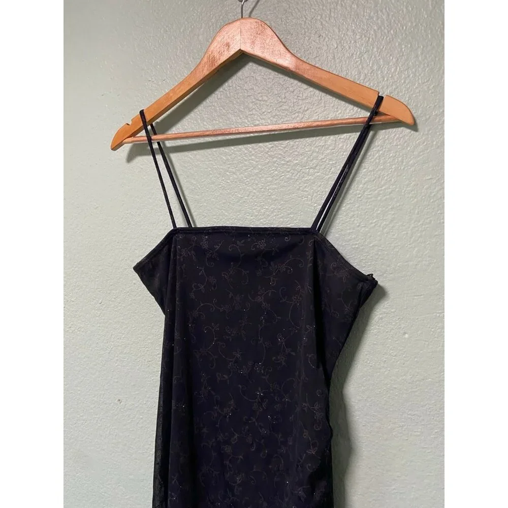 Vintage Rocket Candy Women's Navy Glitter High‎ Low Dress Size Large
